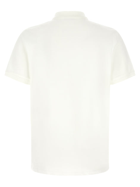 Moncler White Cotton Polo Shirt