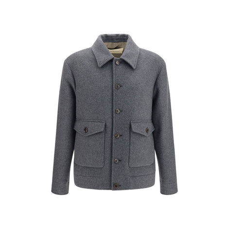 Valentino Garavani Gray Wool Oves Aries Full-Length Jacket
