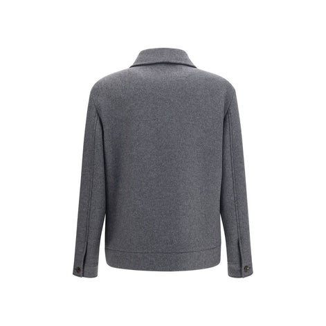 Valentino Garavani Gray Wool Oves Aries Full-Length Jacket