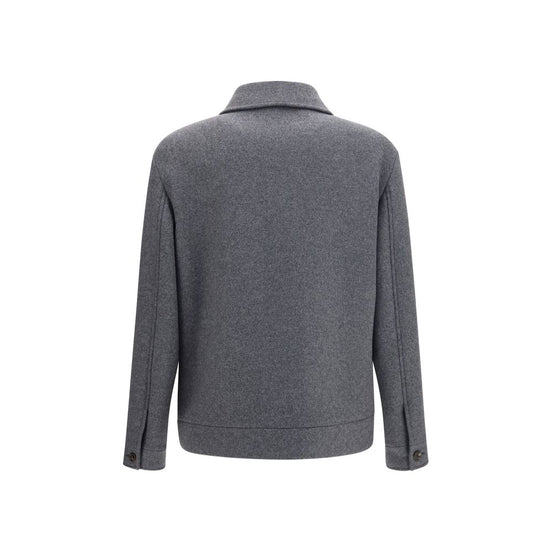 Valentino Garavani Gray Wool Oves Aries Full-Length Jacket