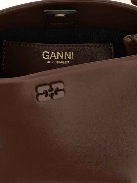 Ganni Brown Leather Handbag
