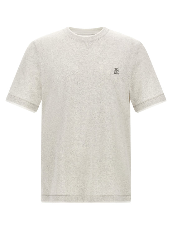 Brunello Cucinelli Gray Cotton T-Shirt