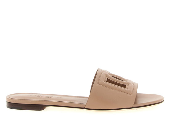 Dolce & Gabbana Beige Calfskin Slides