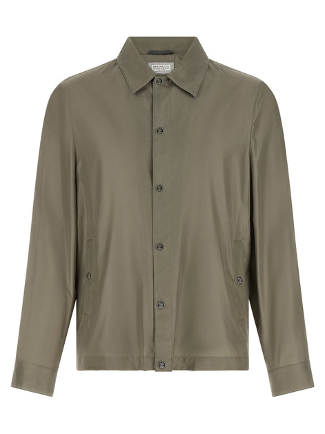 Brunello Cucinelli Bicolor Silk Full-Length Jacket