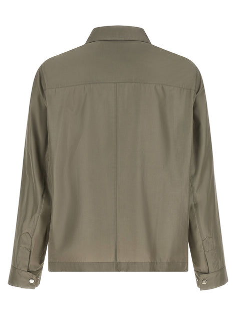 Brunello Cucinelli Bicolor Silk Full-Length Jacket