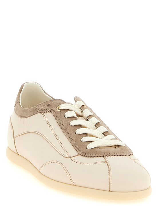 Brunello Cucinelli Beige Calfskin Low Top Sneakers