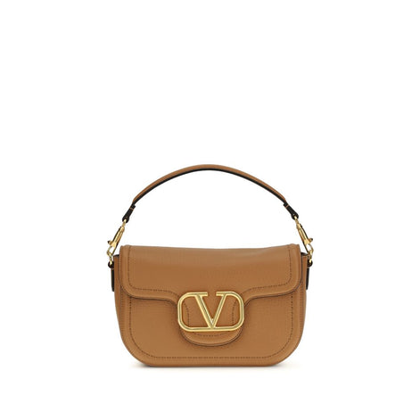 Valentino Garavani VLogo Brown Leather Shoulder Bag