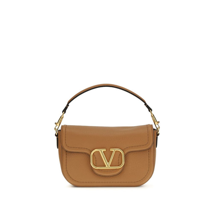 Valentino Garavani VLogo Brown Leather Shoulder Bag