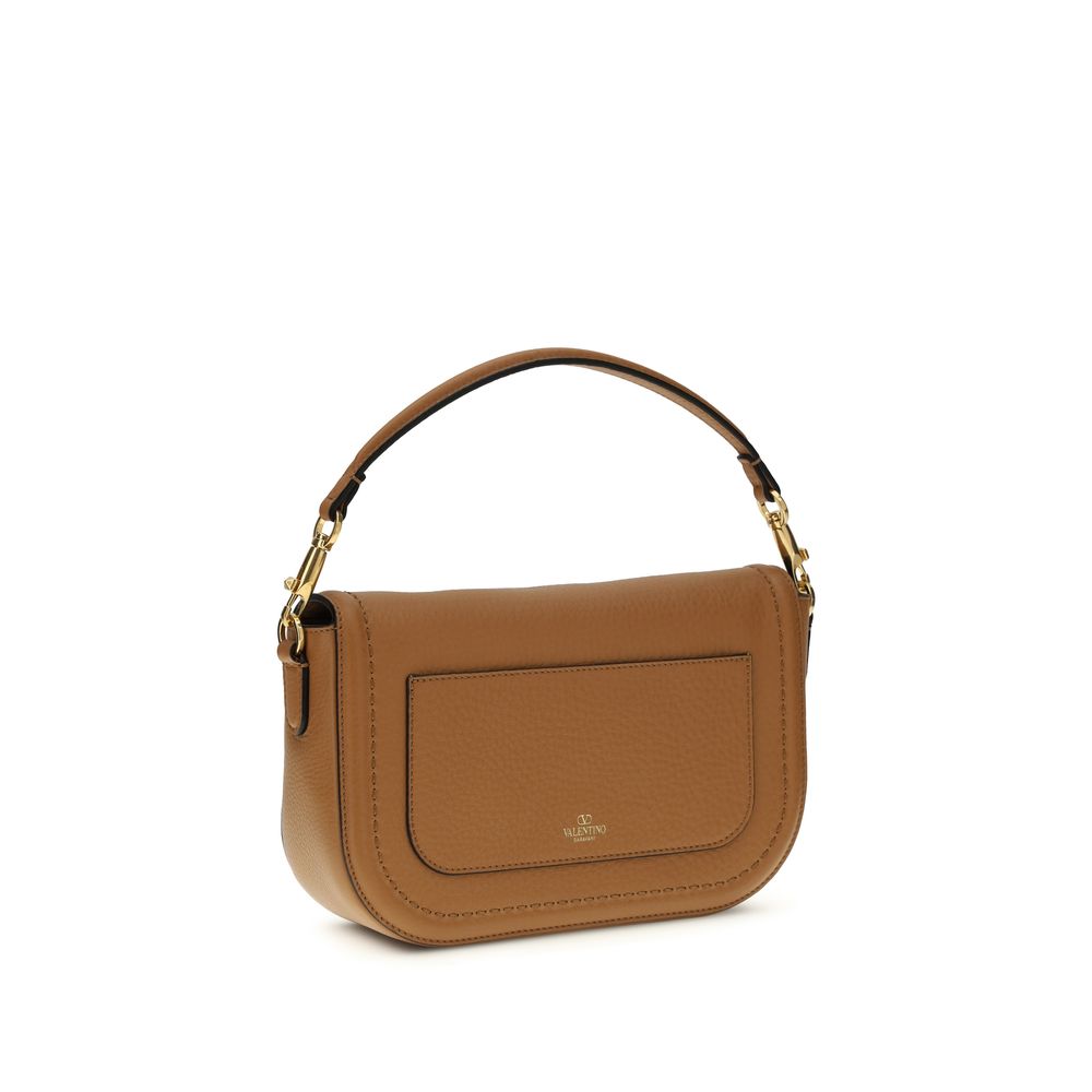 Valentino Garavani VLogo Brown Leather Shoulder Bag