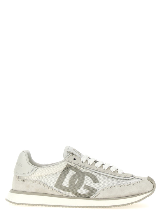 Dolce & Gabbana Gray Calfskin Low Top Sneakers