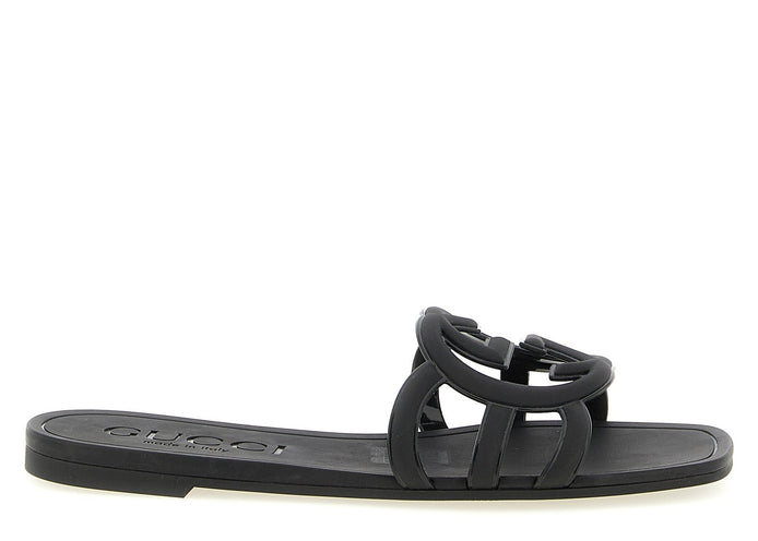 Gucci Black Rubber Slides