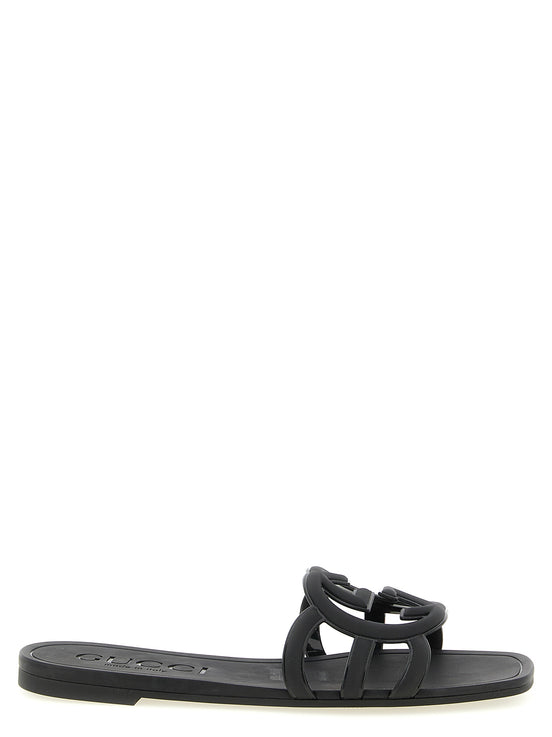 Gucci Black Rubber Slides