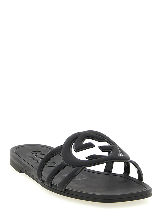 Gucci Black Rubber Slides