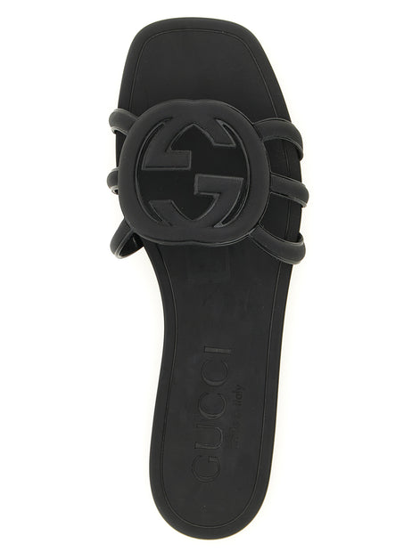 Gucci Black Rubber Slides