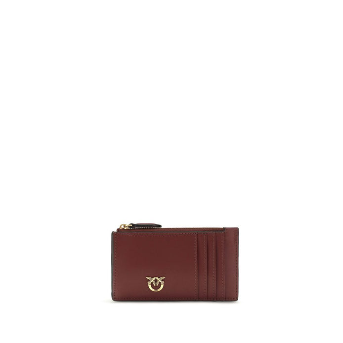 PINKO Bordeaux Calf Leather Bos Taurus Wallet