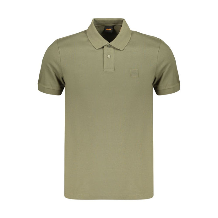 Hugo Boss Green Cotton Men's Polo Shirt