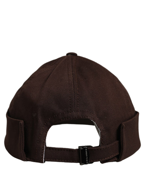 Dolce & Gabbana Men Brown Cotton Docker Capello Brimless Hat