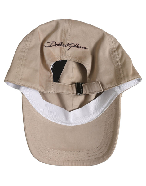 Dolce & Gabbana Men Beige Cotton Stretch Baseball Capello Hat