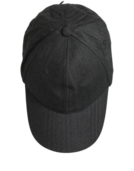 Dolce & Gabbana Men Dark Gray Herringbone Baseball Cap Hat