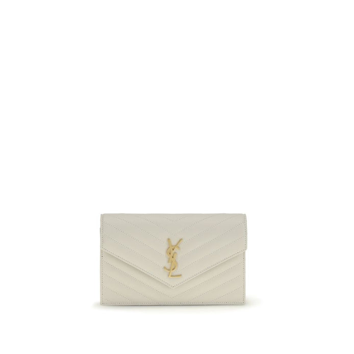 Saint Laurent Cassandre White Leather Wallet