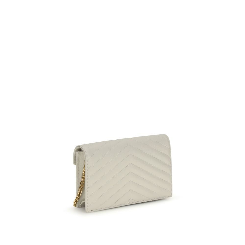 Saint Laurent Cassandre White Leather Wallet