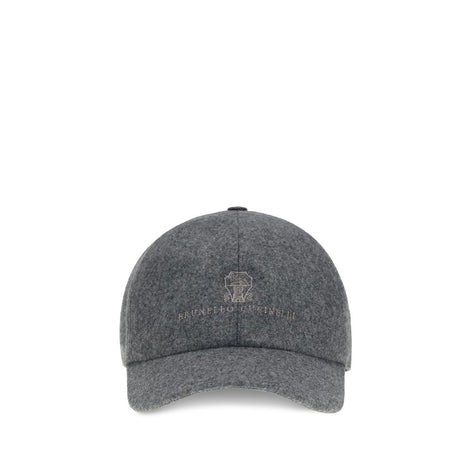 Brunello Cucinelli Gray Wool Oves Aries Cap (Baseball Hat)