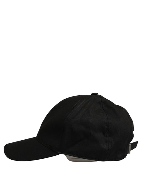 Dolce & Gabbana Men Black Cotton Baseball Capello 6 Panels Hat