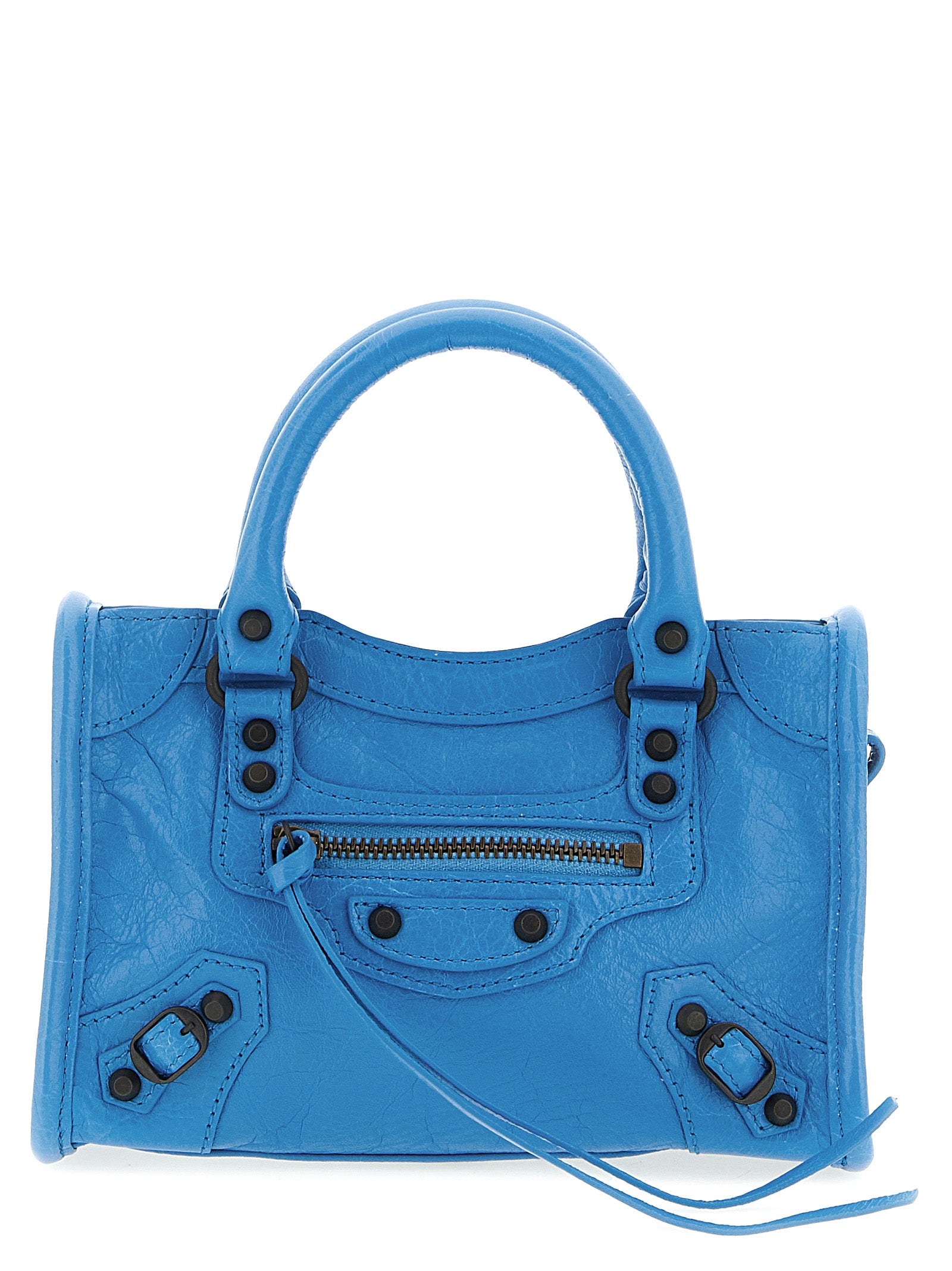 Balenciaga Le City Nano Blue Lamb Leather Handbag