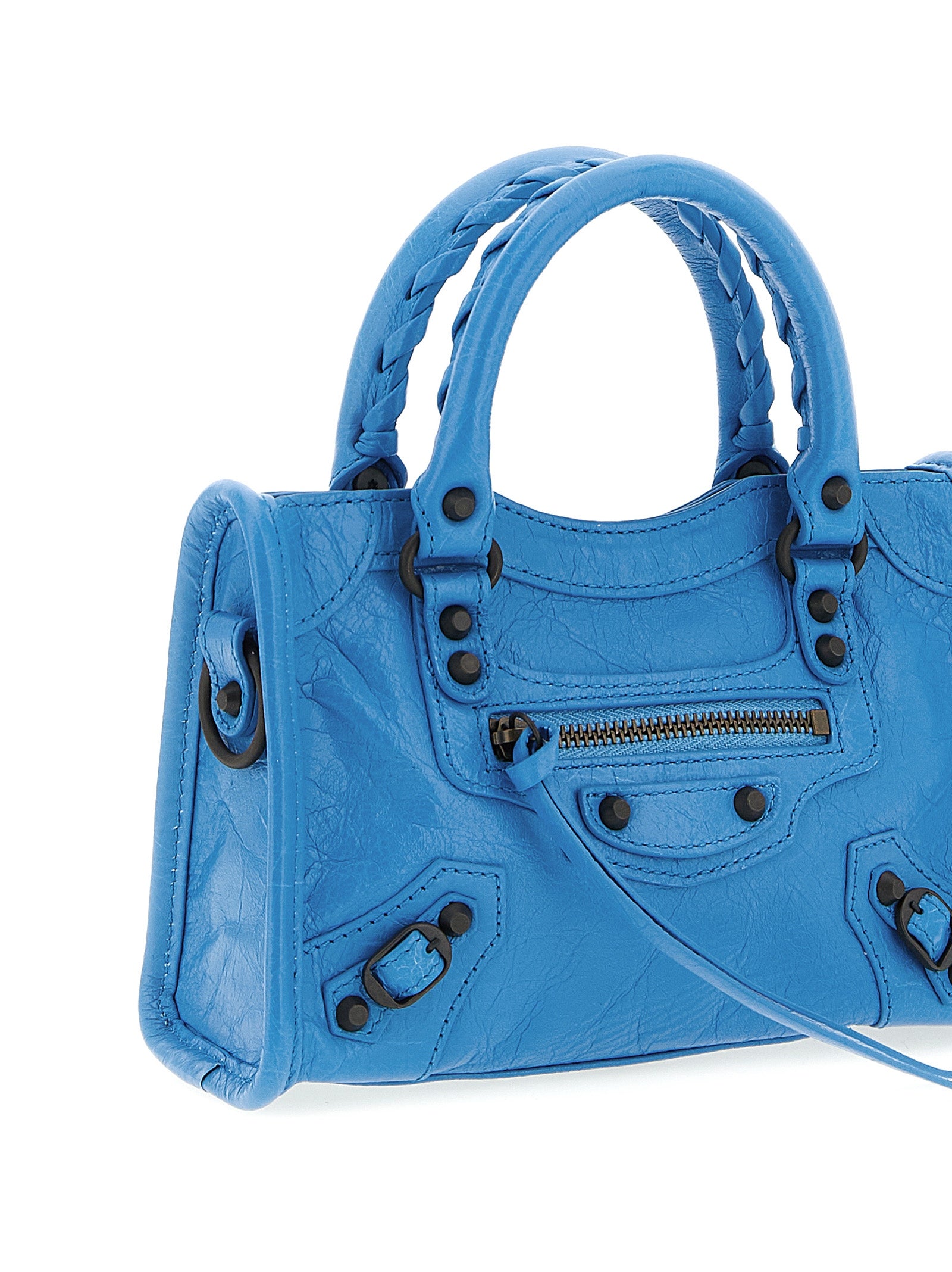 Balenciaga Le City Nano Blue Lamb Leather Handbag