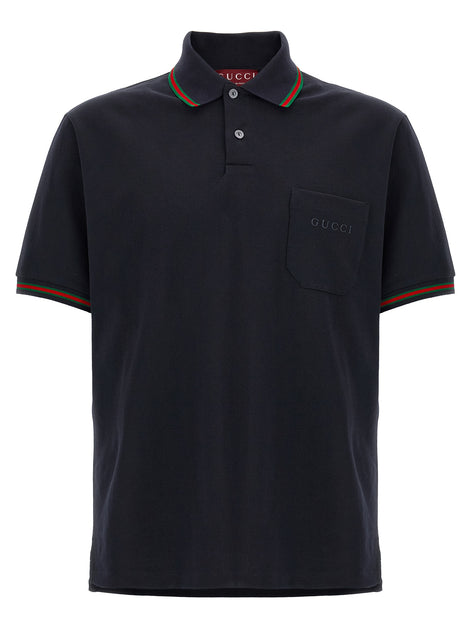 Gucci Blue Cotton Polo Shirt