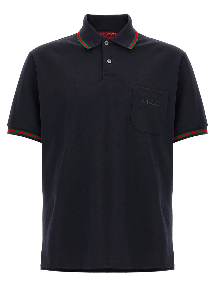 Gucci Blue Cotton Polo Shirt
