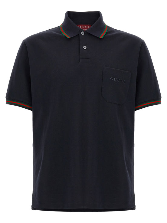 Gucci Blue Cotton Polo Shirt