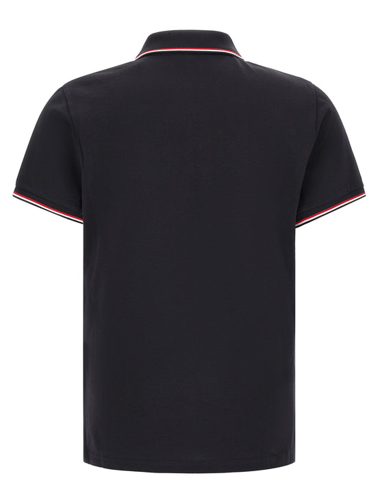 Moncler Blue Cotton Polo Shirt