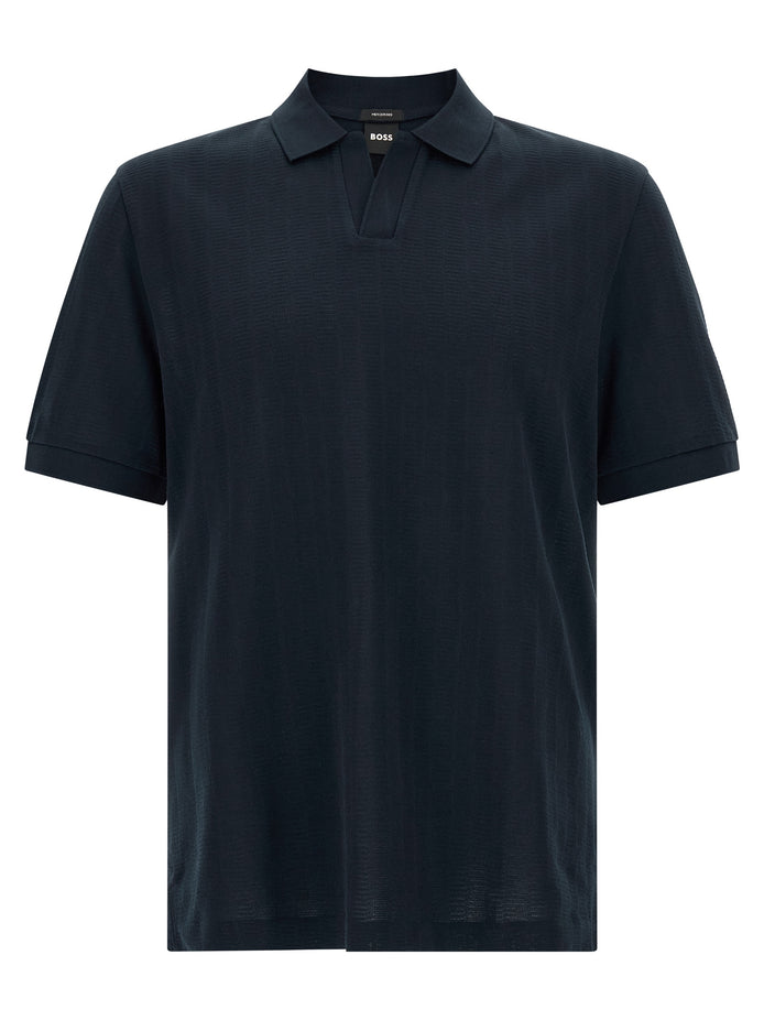Hugo Boss Blue Cotton Polo Shirt