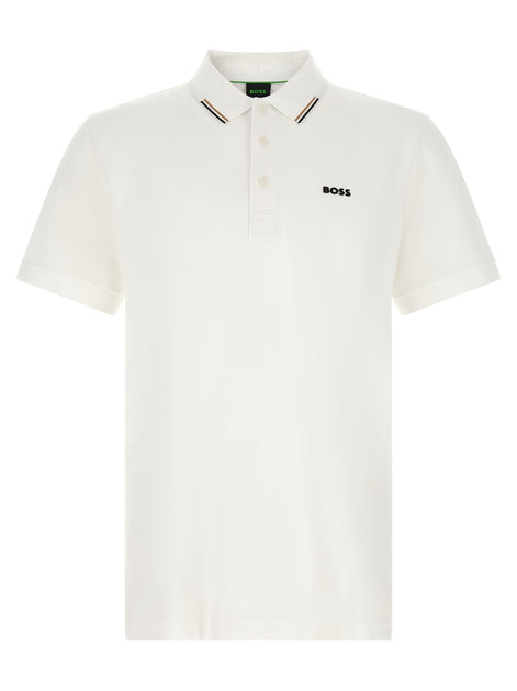 Hugo Boss White Cotton Polo Shirt