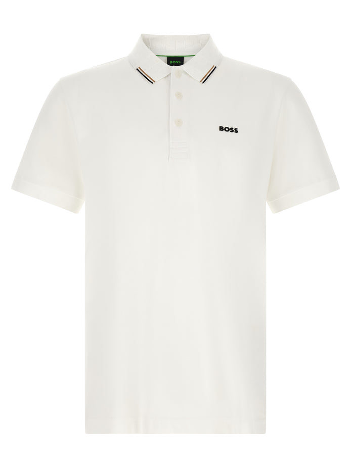 Hugo Boss White Cotton Polo Shirt