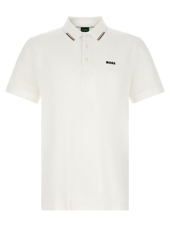 Hugo Boss White Cotton Polo Shirt