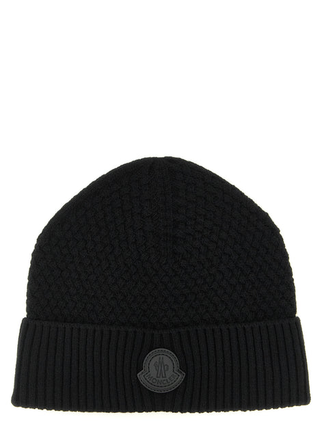Moncler Black Leather Beanie