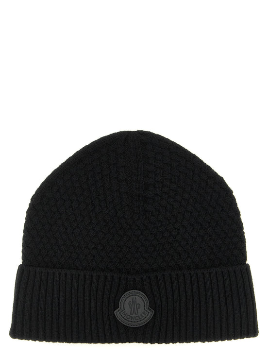 Moncler Black Leather Beanie