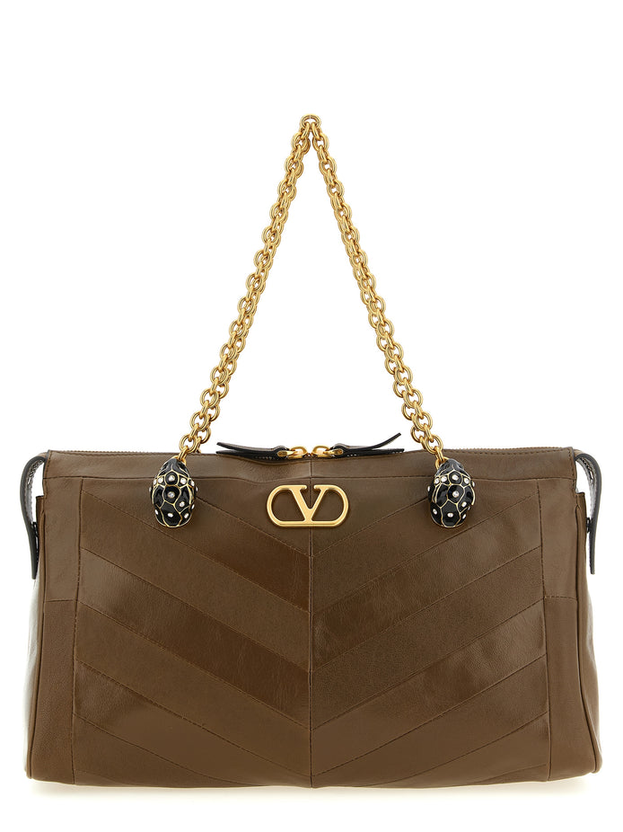Valentino Garavani Panthea medium Brown Lamb Leather Shoulder Bag