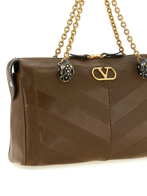 Valentino Garavani Panthea medium Brown Lamb Leather Shoulder Bag