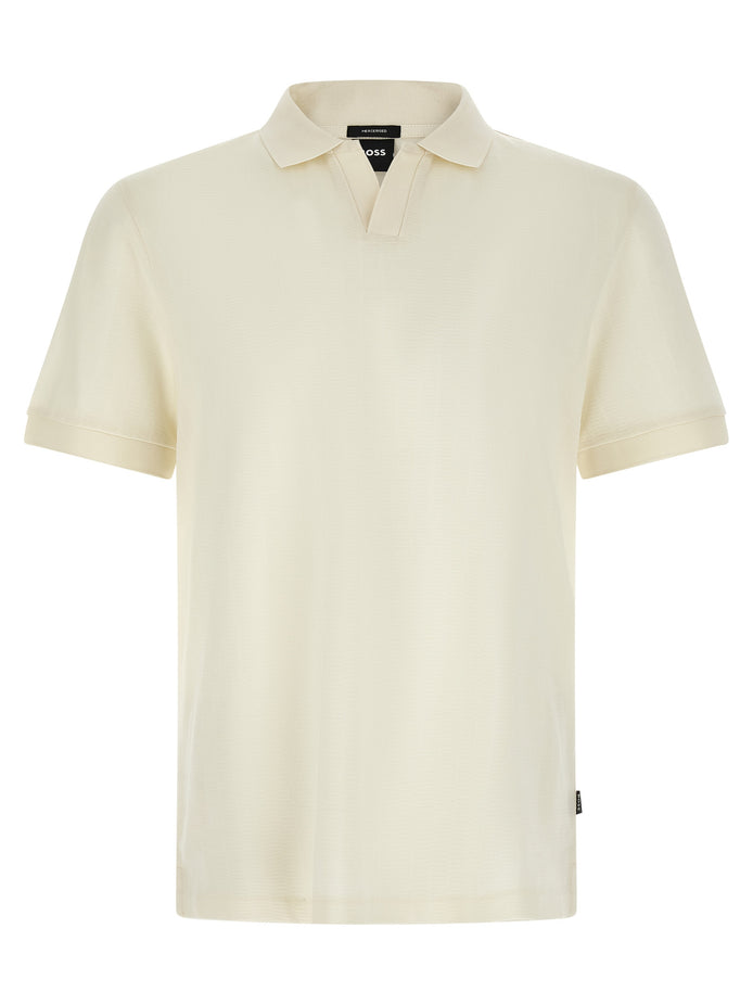 Hugo Boss White Cotton Polo Shirt