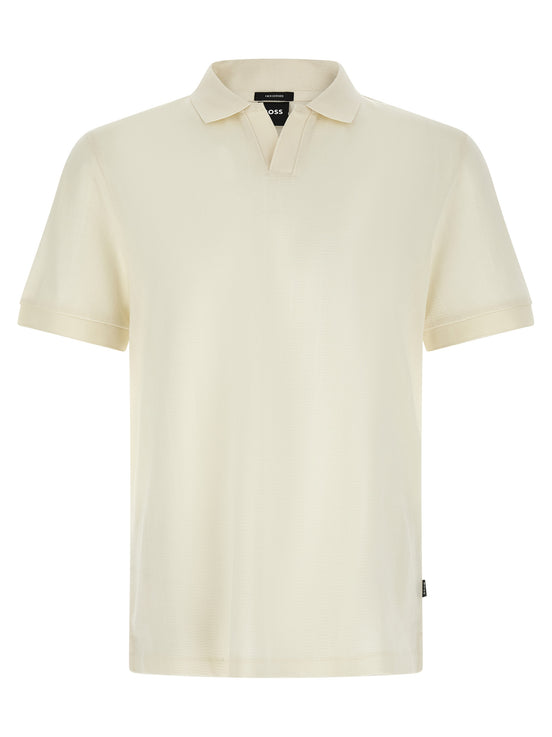 Hugo Boss White Cotton Polo Shirt