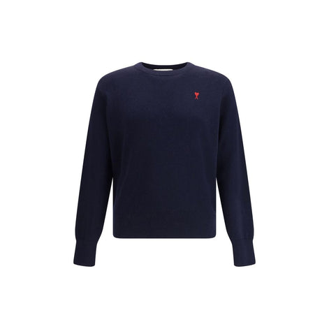 Ami Paris Blue Cotton Sweatshirt