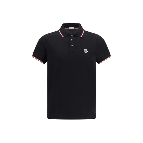 Moncler Black Cotton Polo Shirt