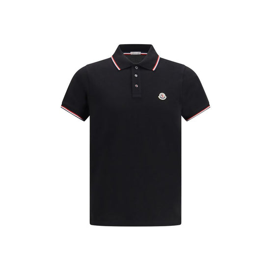 Moncler Black Cotton Polo Shirt