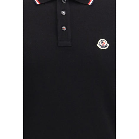 Moncler Black Cotton Polo Shirt