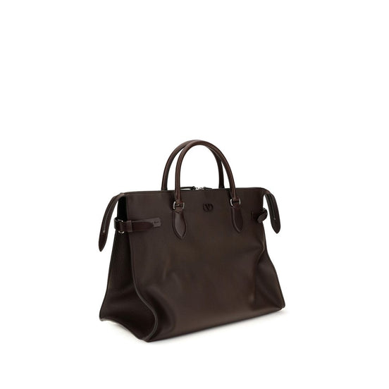 Valentino Garavani Brown Calf Leather Bos Taurus Handbag