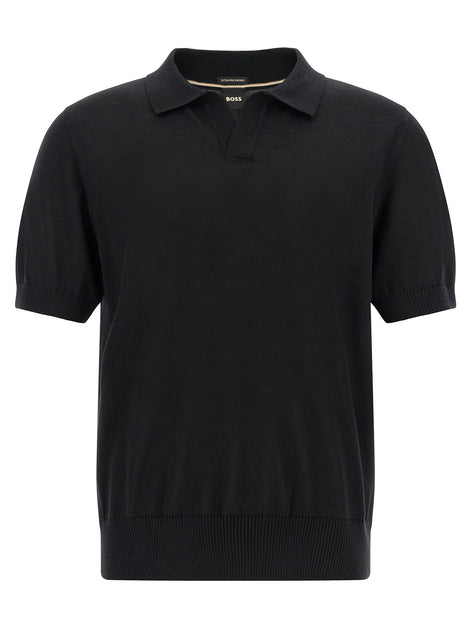 Hugo Boss Black Virgin Wool Polo Shirt