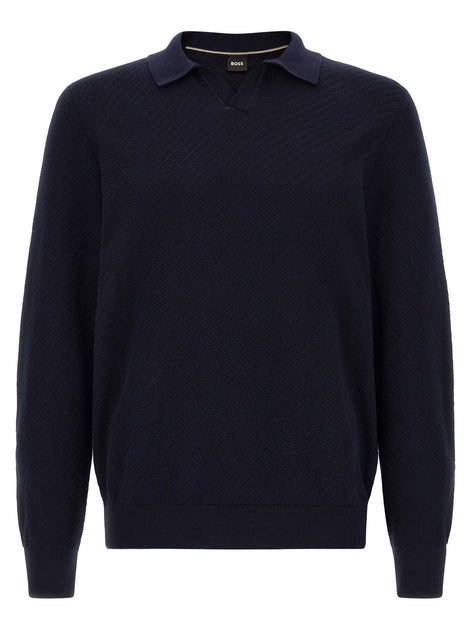 Hugo Boss Blue Cotton Polo Shirt